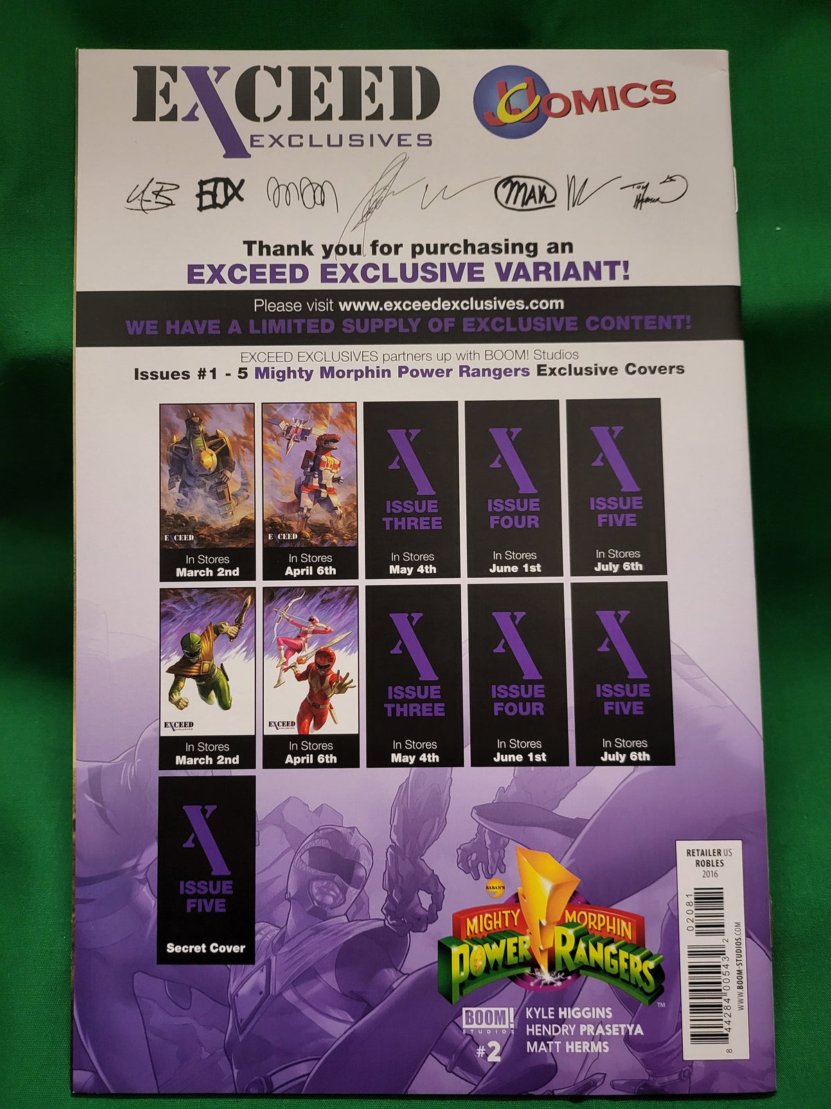 Mighty Morphin Power Rangers #2 Comic - Connecting James Exceed Variant