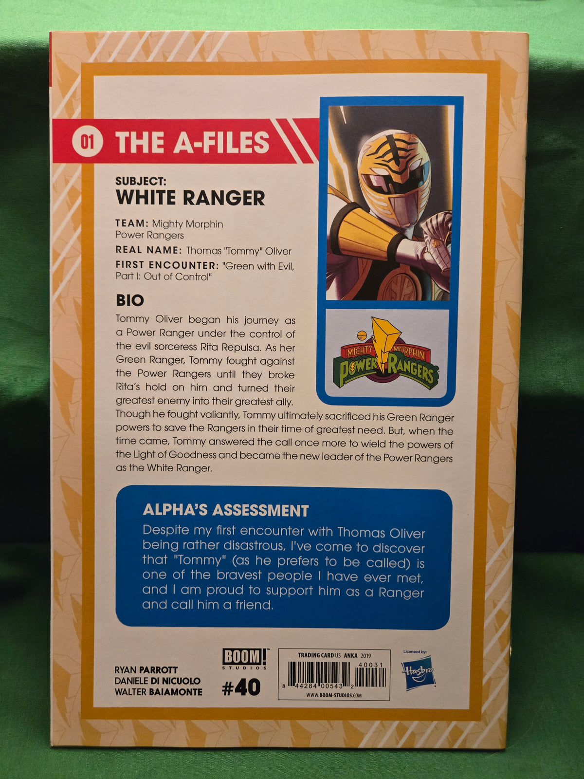 Mighty Morphin Power Rangers #40 Comic - 1:20 Anka Trading Card Variant