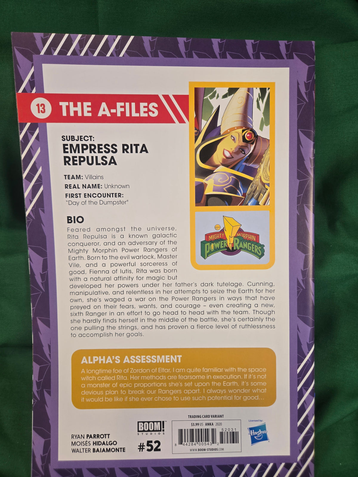 Mighty Morphin Power Rangers #52 Comic - 1:10 Anka Trading Card Variant