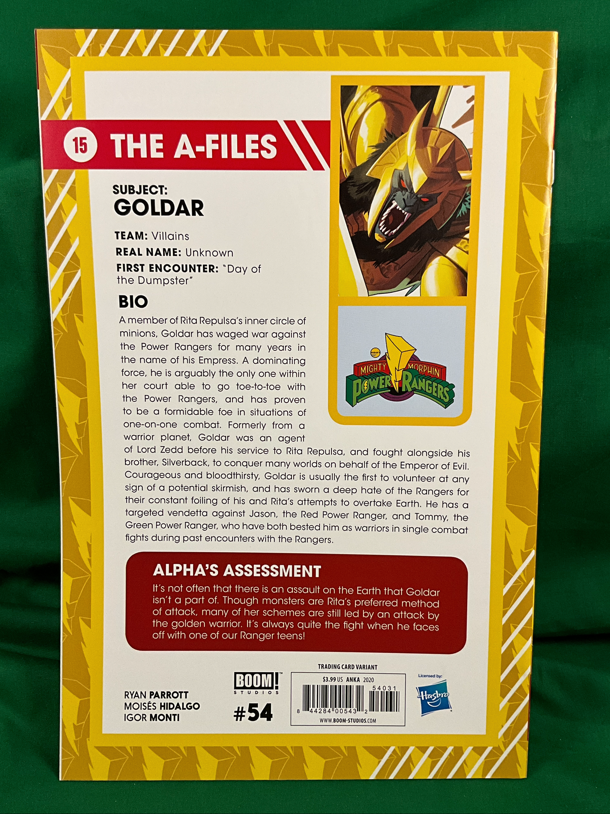 Mighty Morphin Power Rangers #54 Comic - 1:10 Anka Trading Card Variant