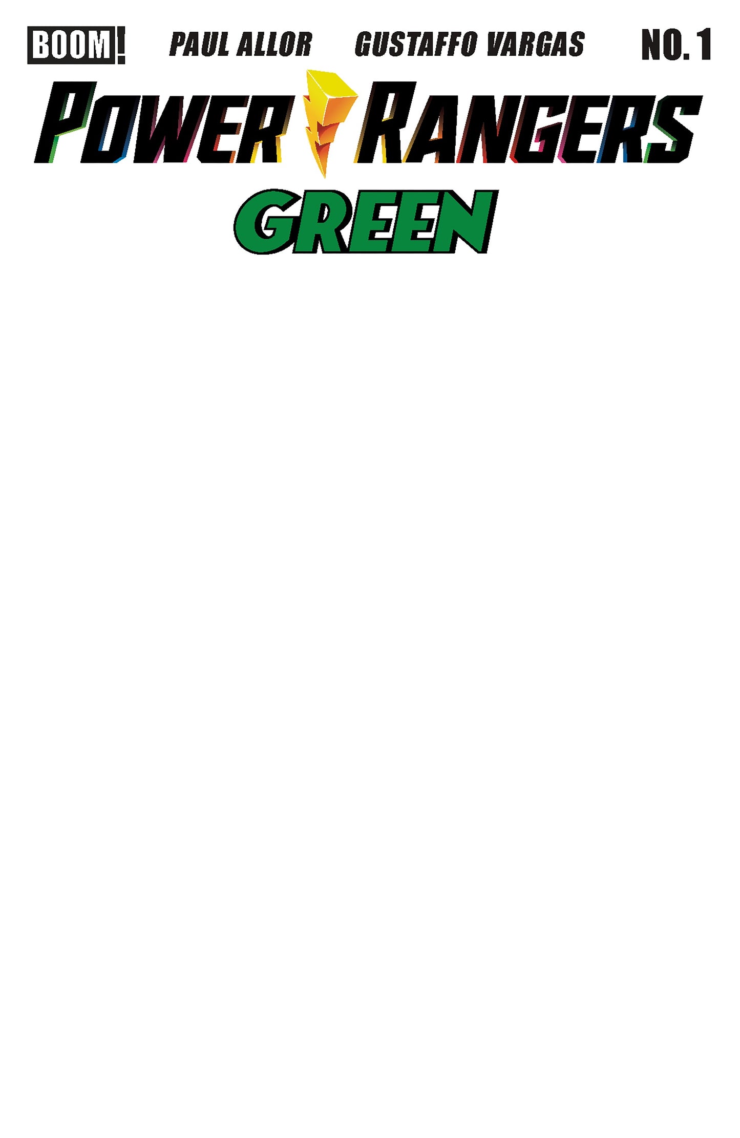 Power Rangers: Green #1 Comic - Blank White Sketch Variant