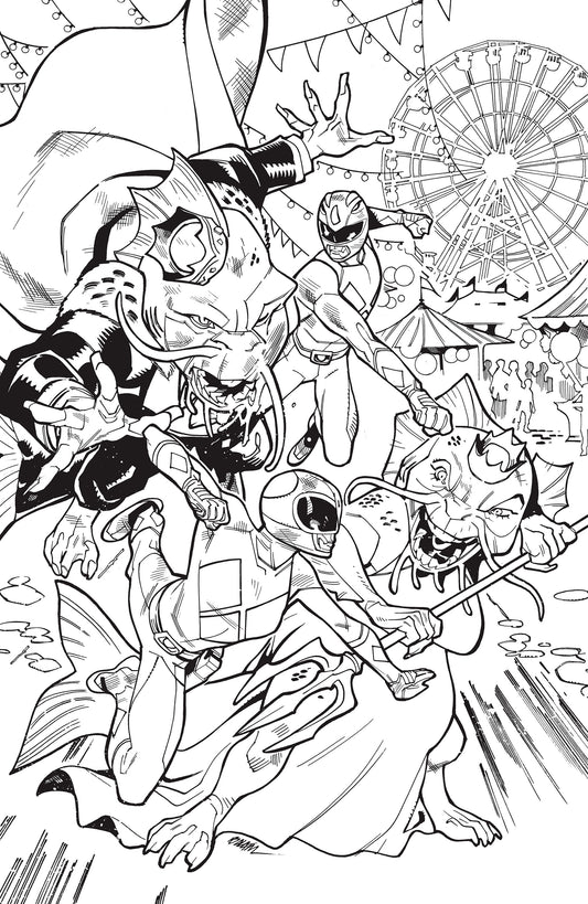 Mighty Morphin Power Rangers (2026) #4 Comic - 1:25 Balam B&W Variant
