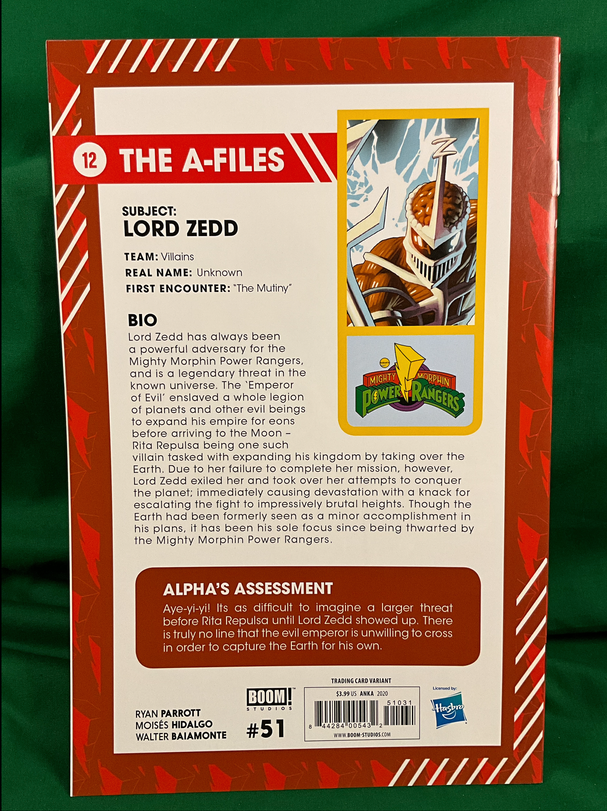 Mighty Morphin Power Rangers #51 Comic - 1:10 Anka Trading Card Variant