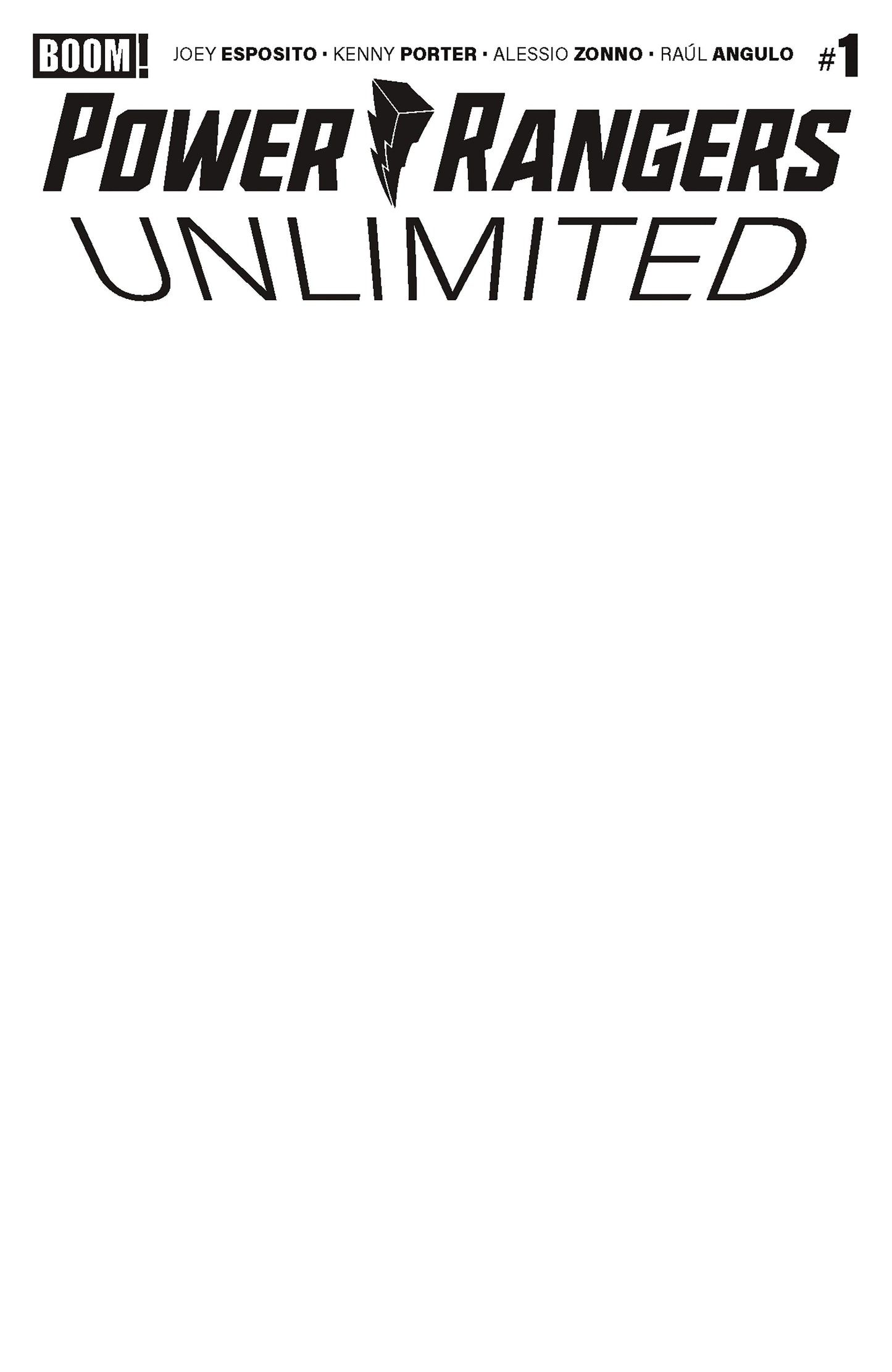 Power Rangers: Unlimited #1 Comic - Blank Sketch Variant